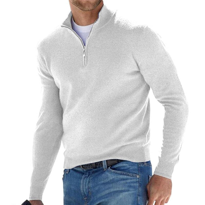 Turin Ribbed Collar Half-Zip Sweater