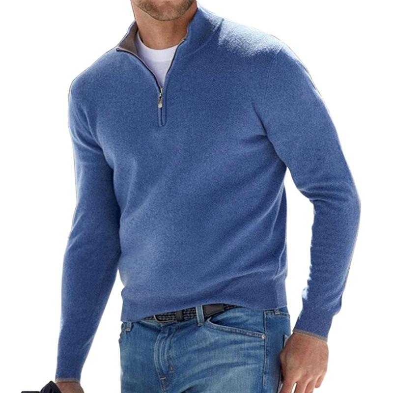 Turin Ribbed Collar Half-Zip Sweater