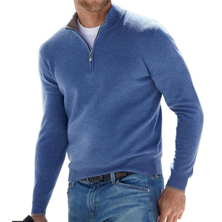 Turin Ribbed Collar Half-Zip Sweater