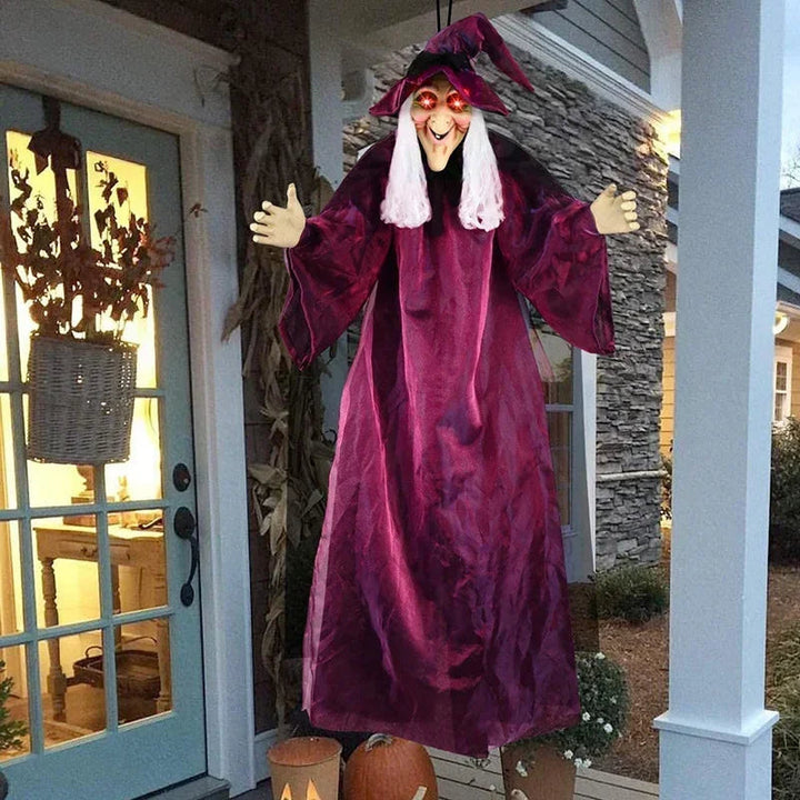 Animated Witch Decoration with Sound and Glowing Eyes