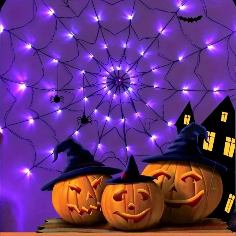 Spider Web Decoration with LED Lights - Halloween Decoration