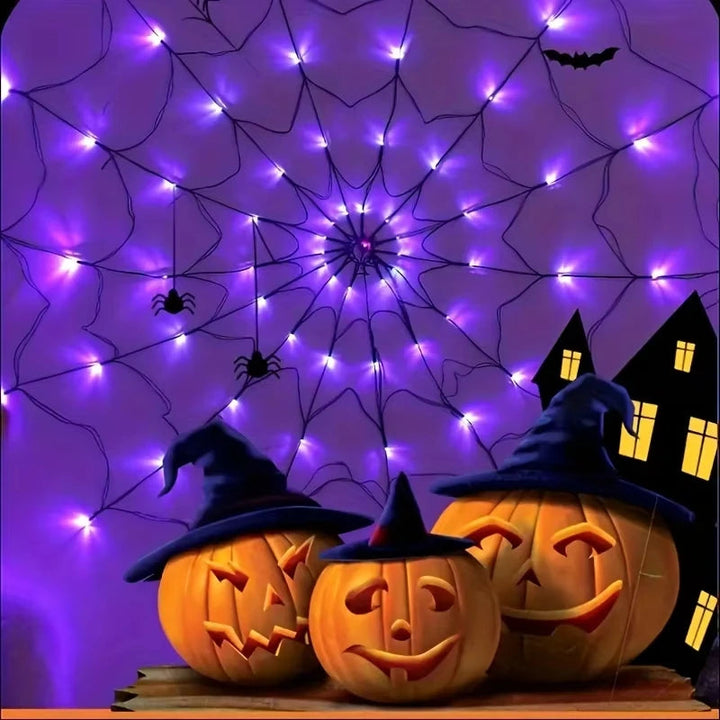 Spider Web Decoration with LED Lights - Halloween Decoration