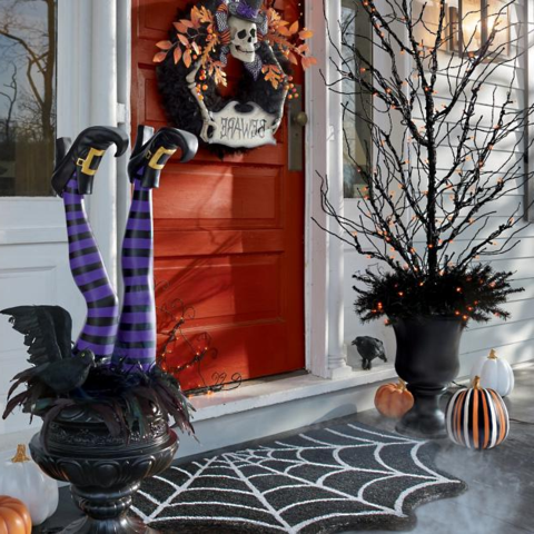 Witch Leg Yard Stakes Halloween Decoration, Set of 2