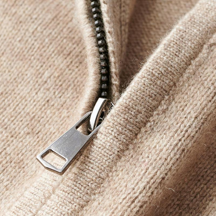Turin Ribbed Collar Half-Zip Sweater