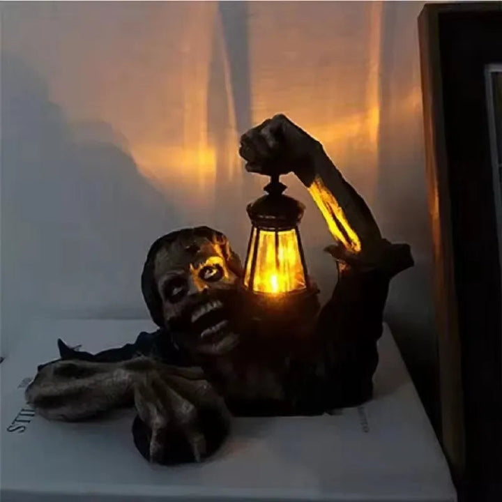 Lifelike Zombie Yard Decoration with LED Lantern