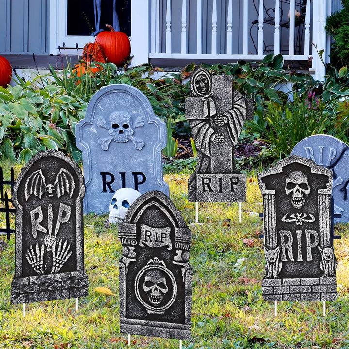 Tombstone Gravestone Yard Decorations Set of 4