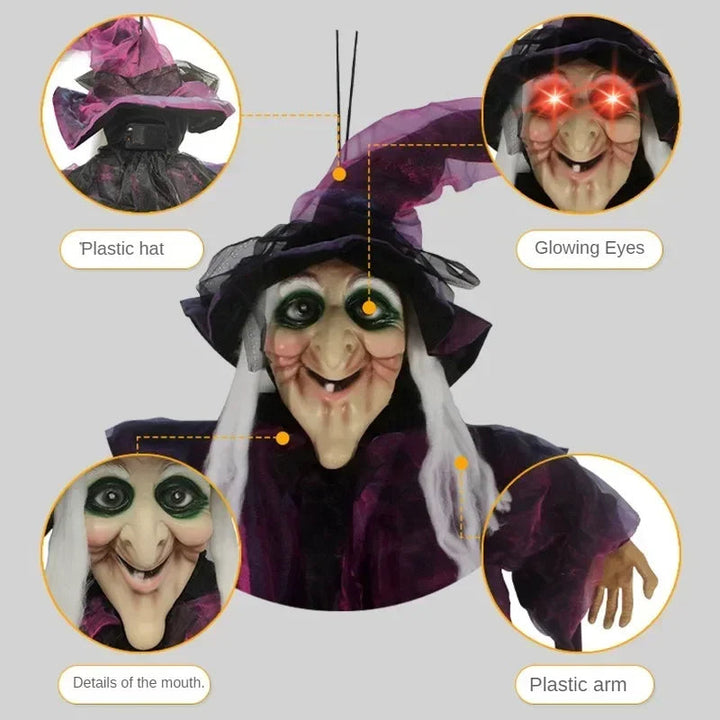 Animated Witch Decoration with Sound and Glowing Eyes