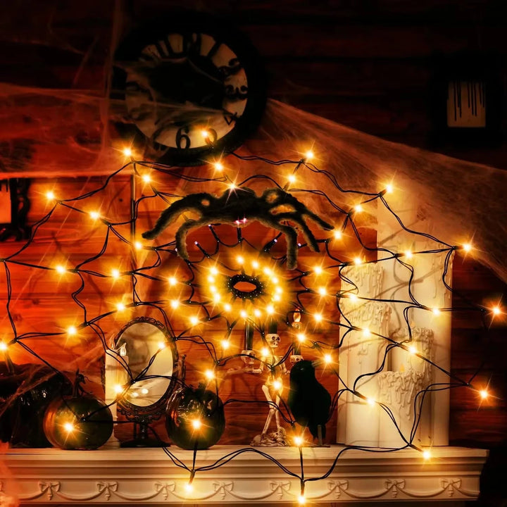 Spider Web Decoration with LED Lights - Halloween Decoration