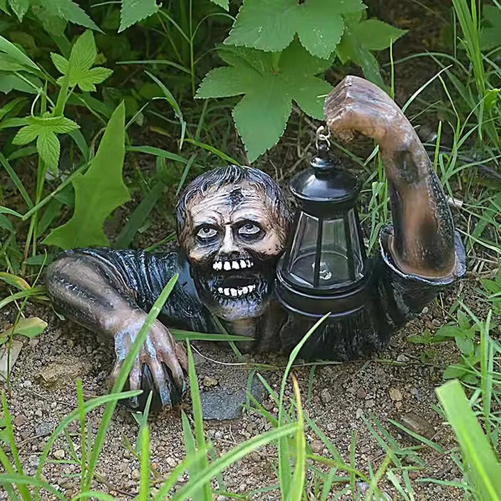 Lifelike Zombie Yard Decoration with LED Lantern