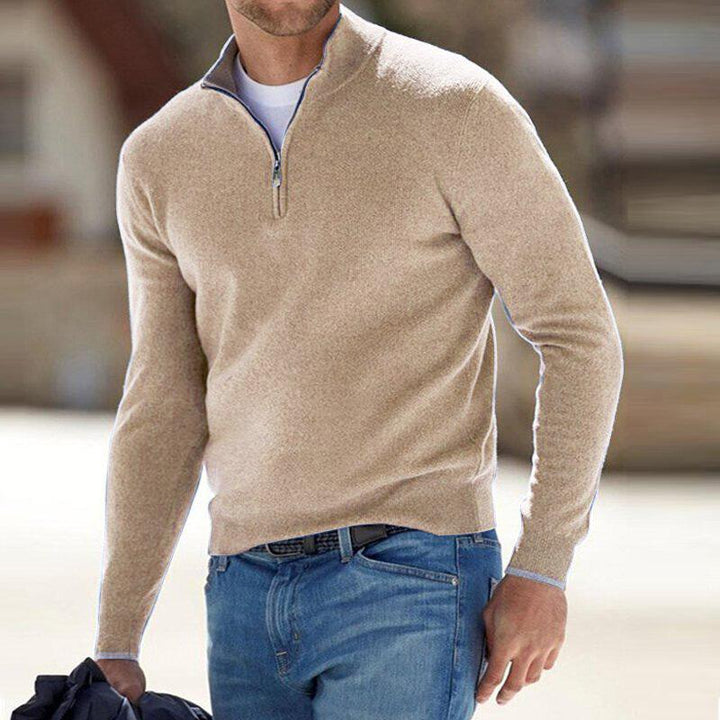 Turin Ribbed Collar Half-Zip Sweater