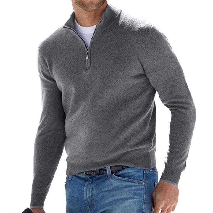 Turin Ribbed Collar Half-Zip Sweater