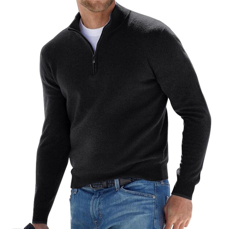 Turin Ribbed Collar Half-Zip Sweater