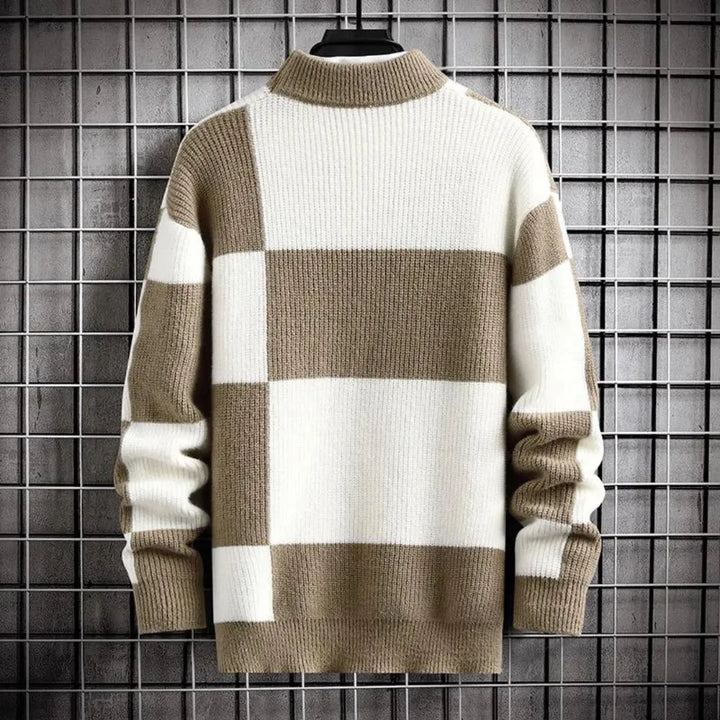 Modern Tonal Patchwork Sweater