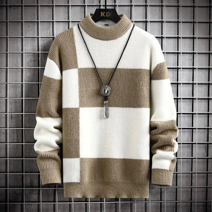 Modern Tonal Patchwork Sweater