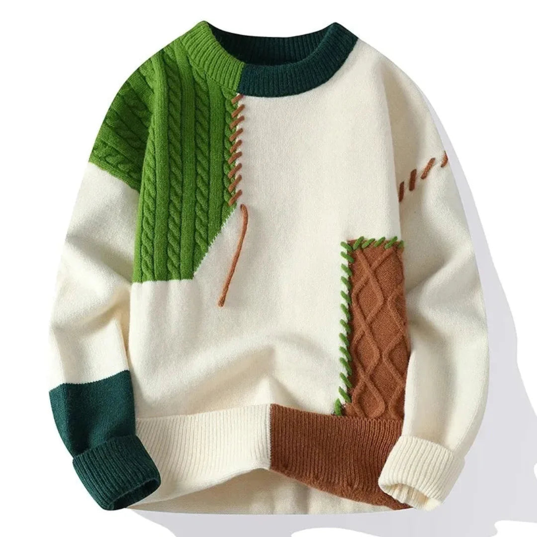 Atlas Tonal Patchwork Sweater