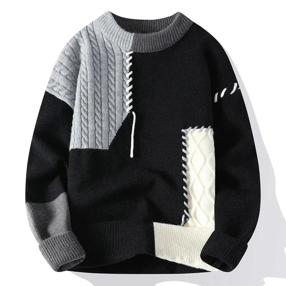 Atlas Tonal Patchwork Sweater