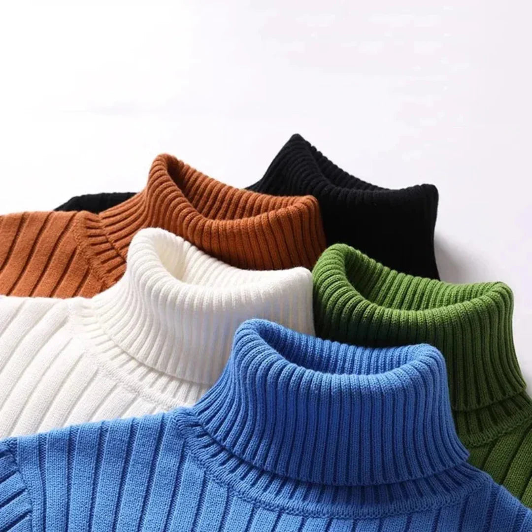 Valerio Ribbed Knit Turtleneck Sweater