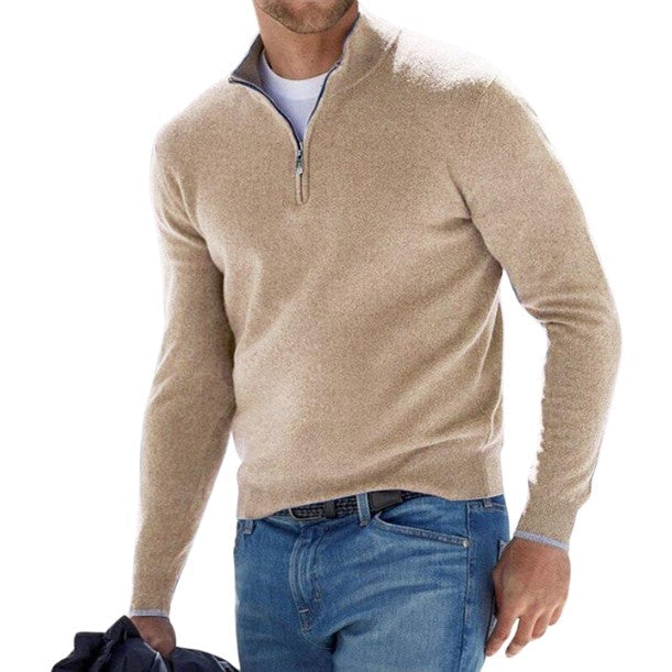 Turin Ribbed Collar Half-Zip Sweater