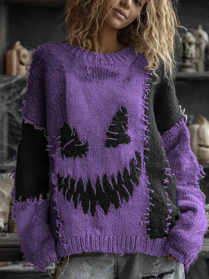 Halloweave Knit Pumpkin Sweater
