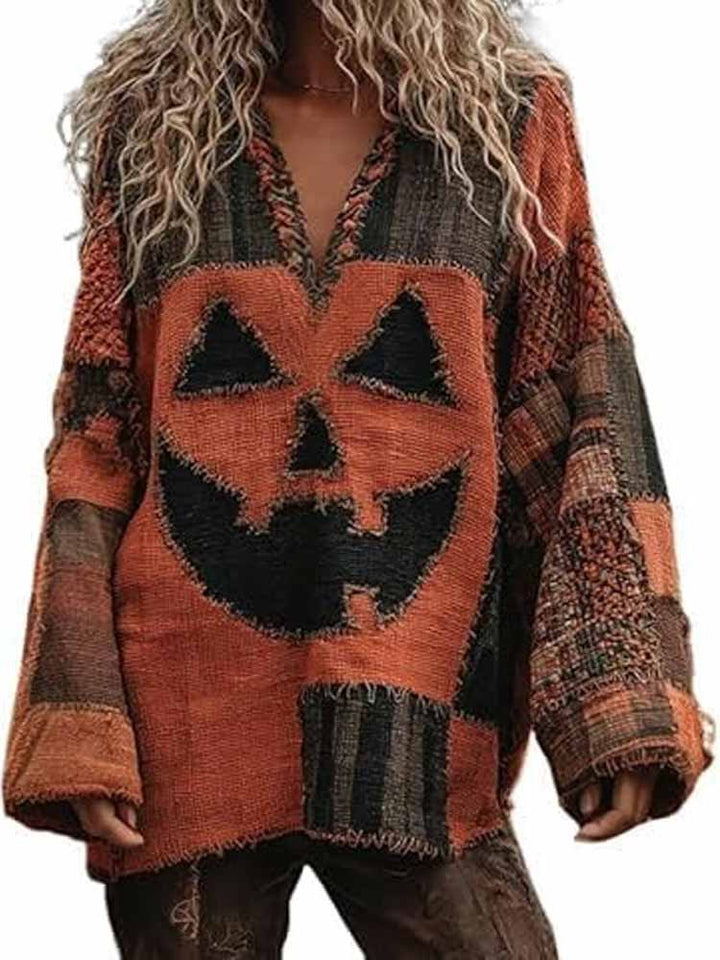 Halloweave Knit Pumpkin Sweater
