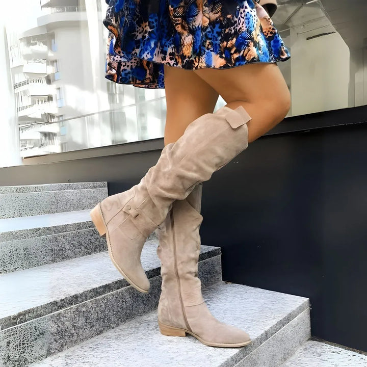 Valeria Slouchy Knee-High Suede Boots