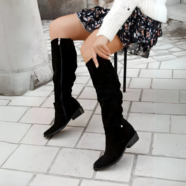 Valeria Slouchy Knee-High Suede Boots