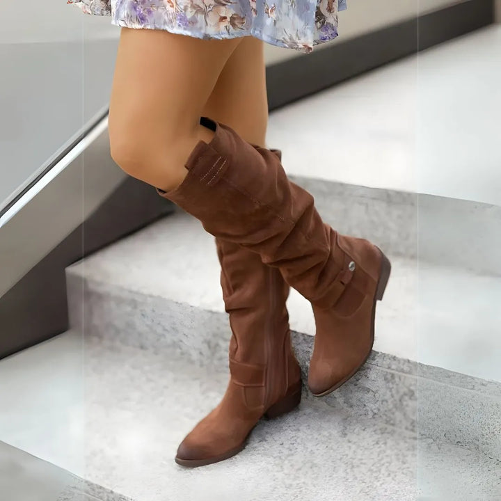 Valeria Slouchy Knee-High Suede Boots