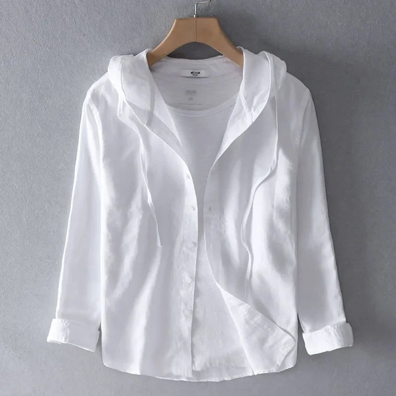Mykonos Linen Hooded Shirt
