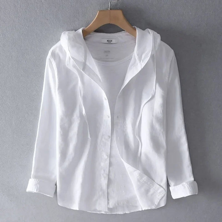 Mykonos Linen Hooded Shirt