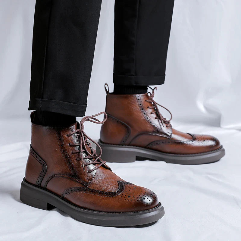 Tuscany Brogue Leather Boots