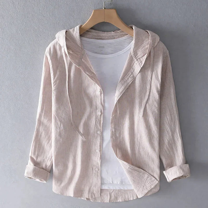Mykonos Linen Hooded Shirt