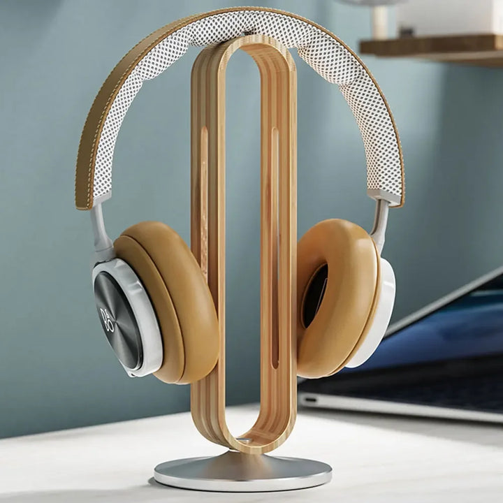 Bamboo & Aluminium Headphone Stand