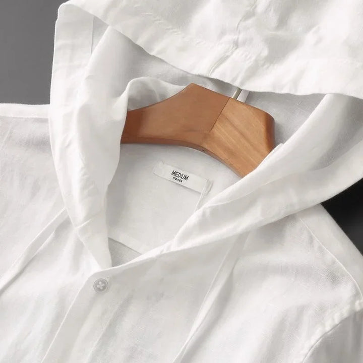 Mykonos Linen Hooded Shirt