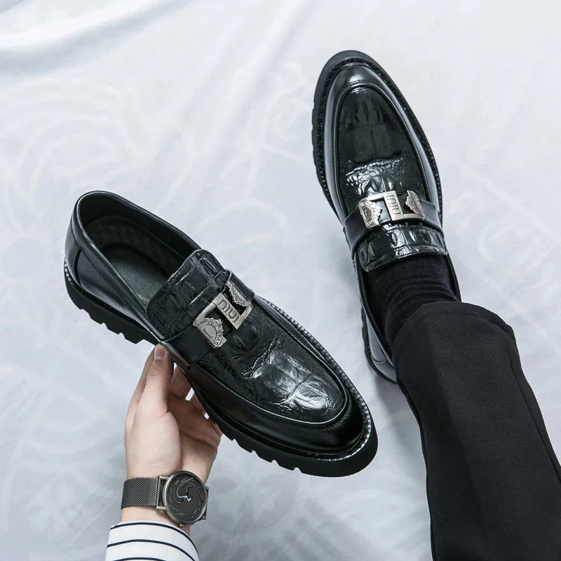 Venezia Croc Texture Loafers