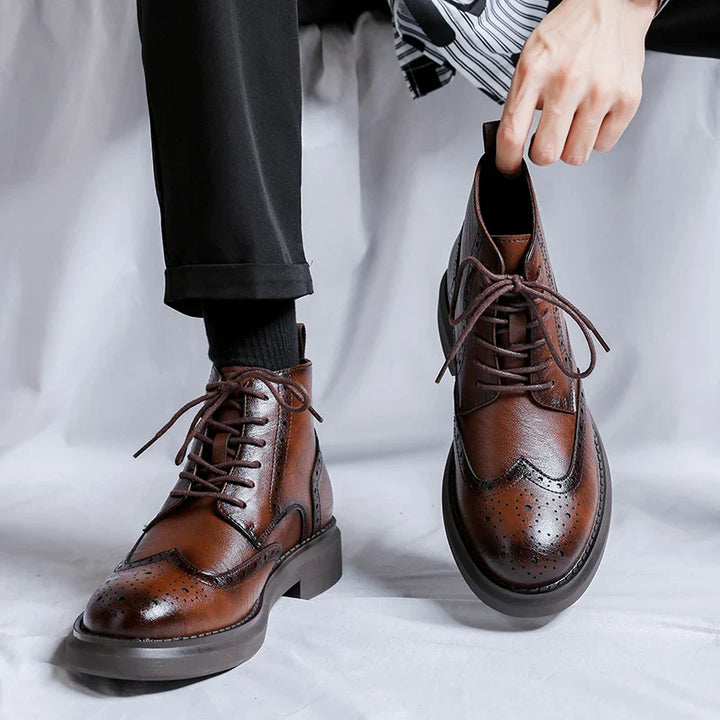 Tuscany Brogue Leather Boots