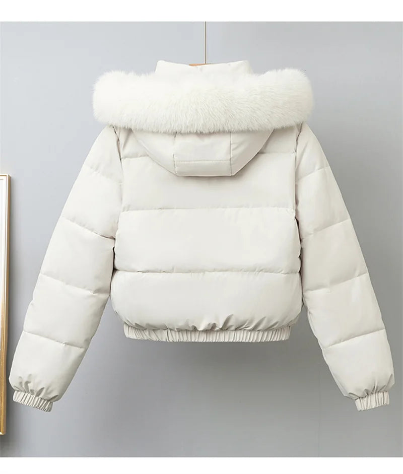 Livia Short Padded Fur-Collar Jacket