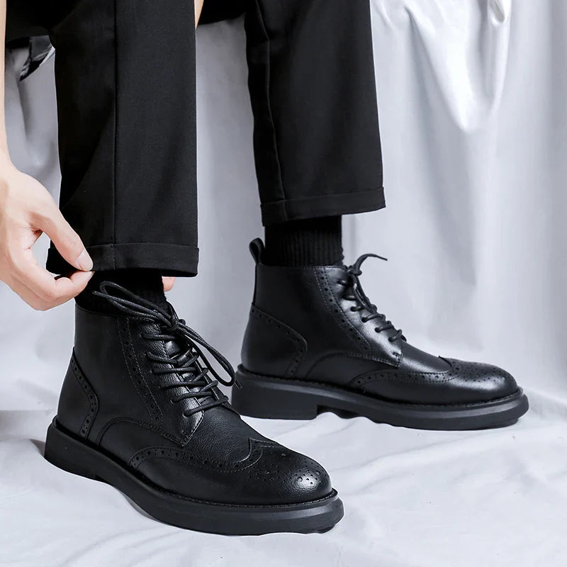 Tuscany Brogue Leather Boots