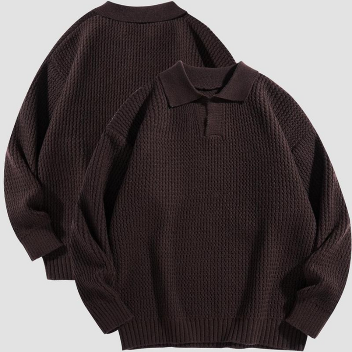 Aurezzio Waffle Knit Collared Shirt