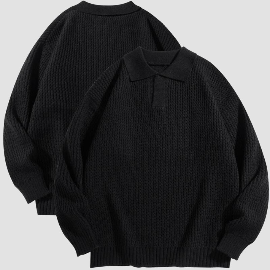 Aurezzio Waffle Knit Collared Shirt