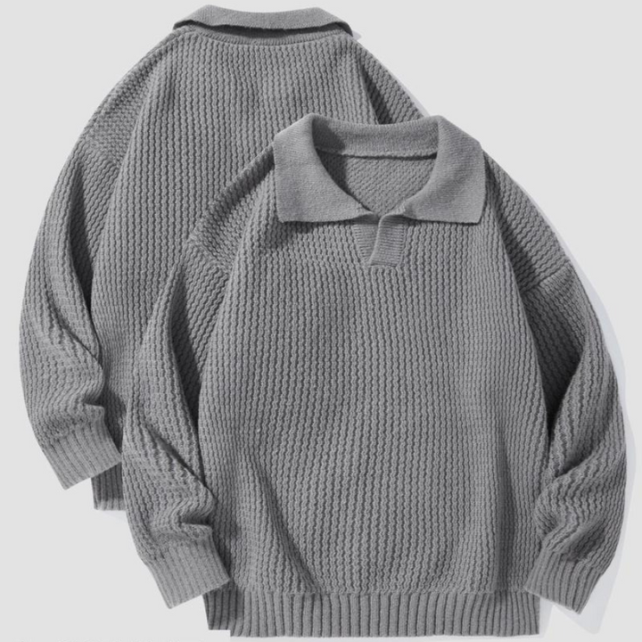 Aurezzio Waffle Knit Collared Shirt