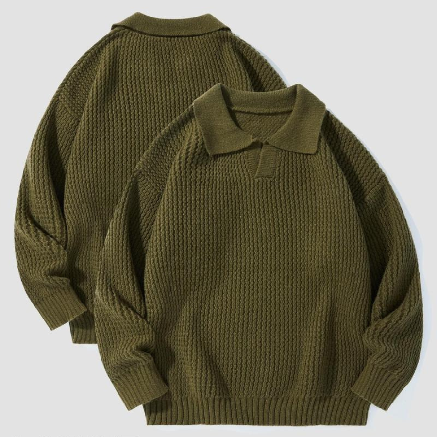 Aurezzio Waffle Knit Collared Shirt