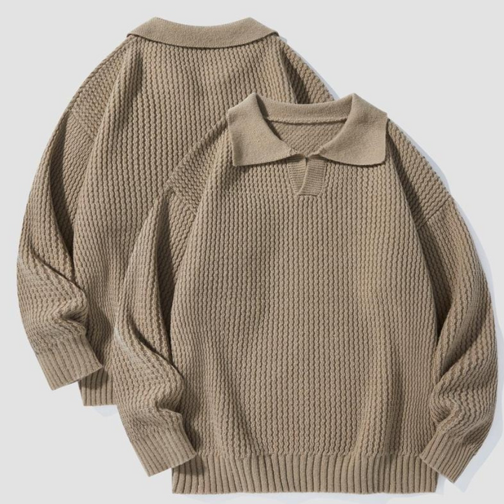 Aurezzio Waffle Knit Collared Shirt