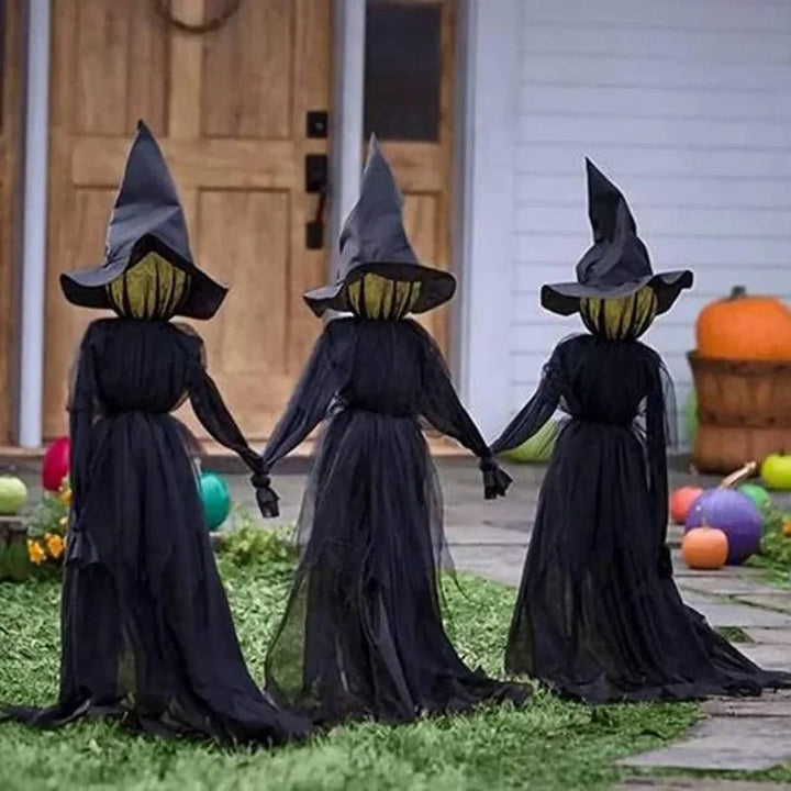 Set of 3 Sound Activated Hanging Witch Decorations
