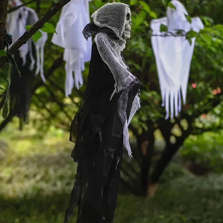 Hanging Ghost Decoration with Skull