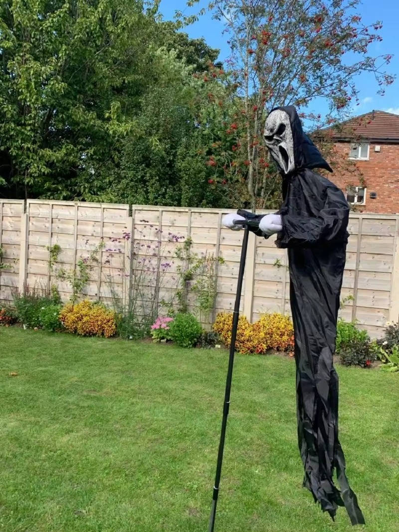 Outdoor Hanging Ghost Decoration with Scary Face