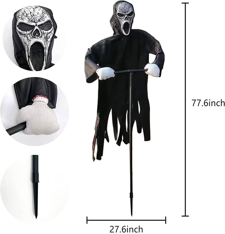 Outdoor Hanging Ghost Decoration with Scary Face