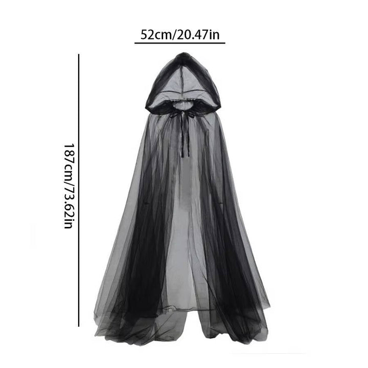 Black Hooded Cloak Costume for Women