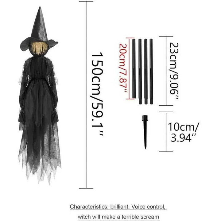Set of 3 Sound Activated Hanging Witch Decorations