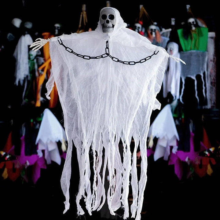 Hanging Ghost Decoration with Skull