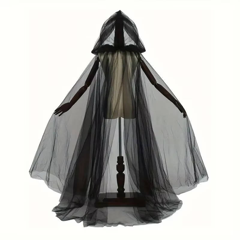 Black Hooded Cloak Costume for Women
